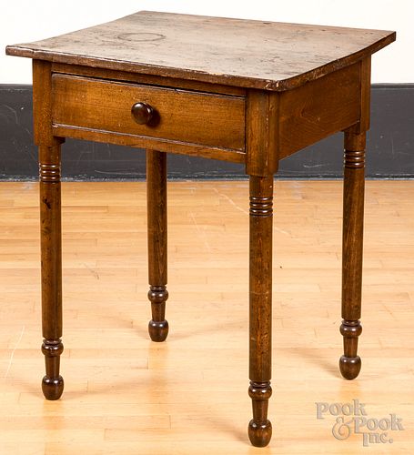 Pennsylvania walnut one-drawer stand, 19th c.