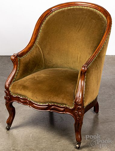 French Provincial fruitwood bergère chair, 19th c.
