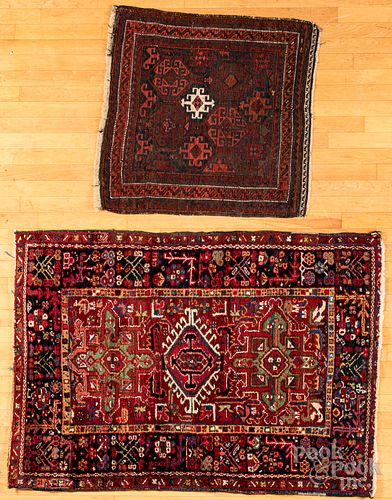 Heriz mat, together with a Turkoman mat