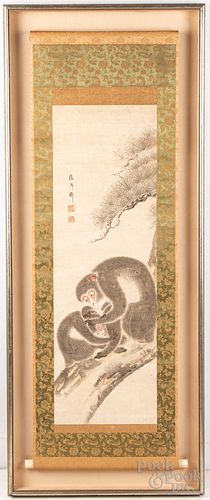 Oriental watercolor scroll
