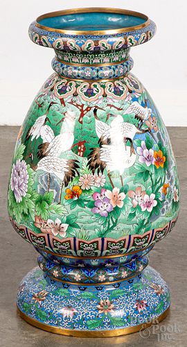 Large Chinese cloisonne urn