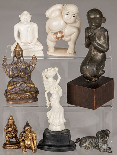 Asian metal and composition figures