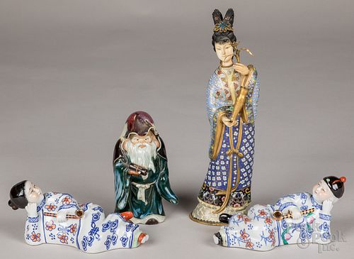 Three Chinese porcelain figures etc.