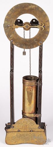 Brass and oak water or Clepsydra Clock