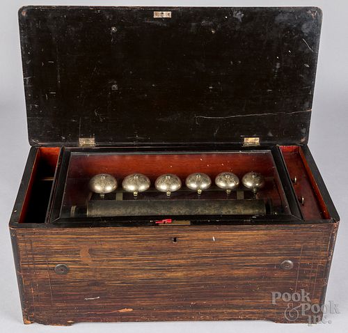 Swiss cylinder music box, 19th c.