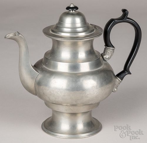Middletown, Connecticut pewter coffee pot