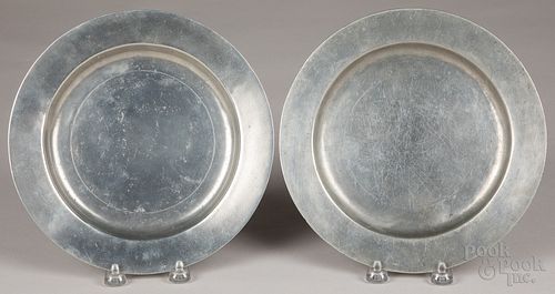 Two Philadelphia pewter plates, 18th/19th c.