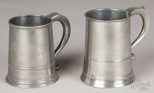 Two pewter mugs, 18th/19th c.
