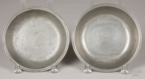 Two pewter basins, late 18th c.