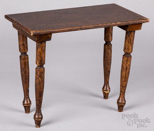 Painted pine doll table, 19th c.