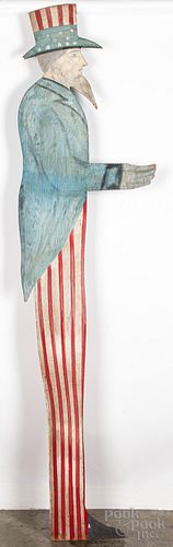Large painted plywood Uncle Sam cutout, 20th c.