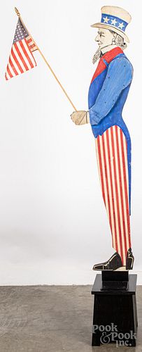 Painted cut-out Uncle Sam figure, mid 20th c.
