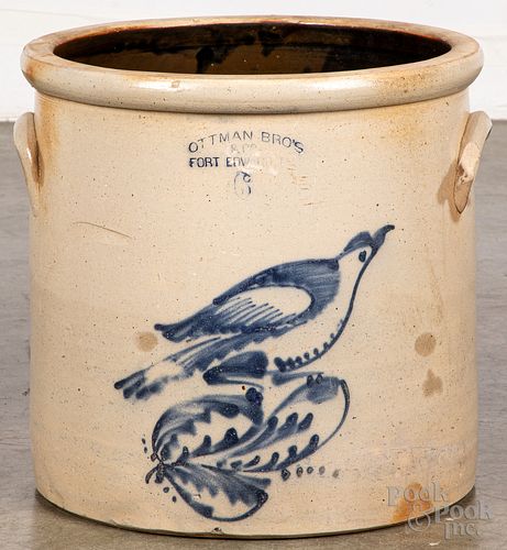 New York six gallon stoneware crock, 19th c.