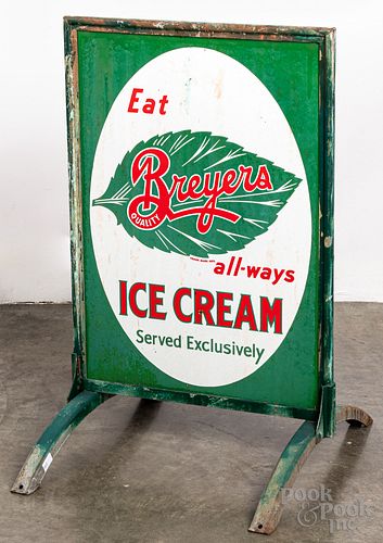 Breyers Ice Cream enameled sidewalk sign