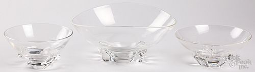 Three Steuben crystal bowls, 20th c.