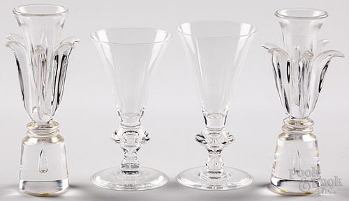 Pair of Steuben crystal vases, 20th c.