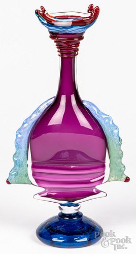 Peter Secrest studio art glass vase