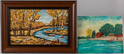 Two Clarence "Ike" Lewis landscapes