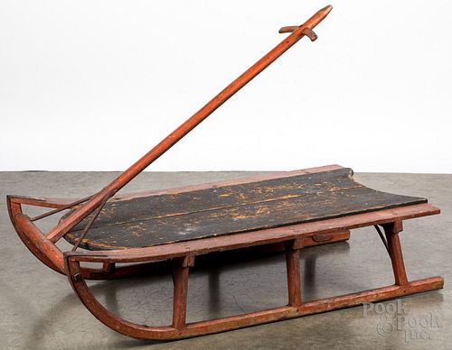 Painted pine utility sled, 19th c.