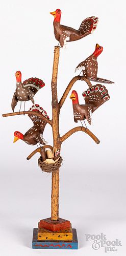 Dan & Donna Strawser painted turkey bird tree