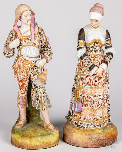 Pair of Continental porcelain figures, 19th c.