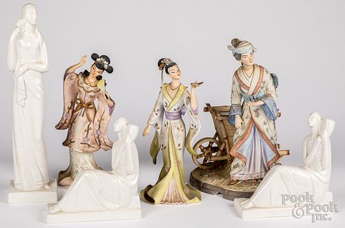 Six porcelain figures