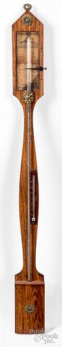 Norwegian rosewood stick barometer, 19th c.