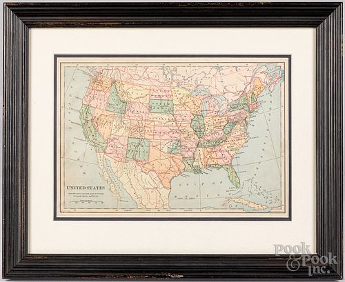 Five framed maps, late 19th c.