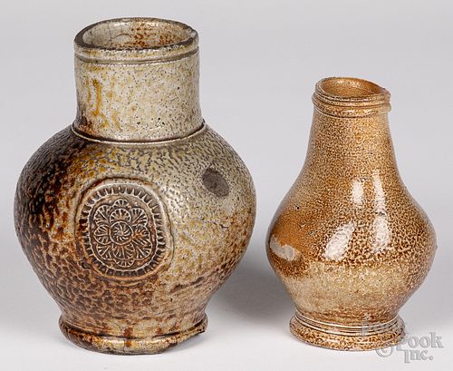 Two German Bellarmine stoneware jugs, 19th c.