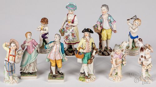 Ten porcelain figures, 19th/20th c.