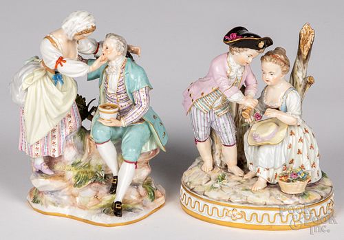 Two Meissen figural groups, 19th c.