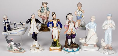 Group of porcelain figures, 19th and 20th c.