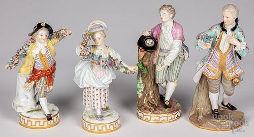 Four Meissen porcelain figures, 19th c.