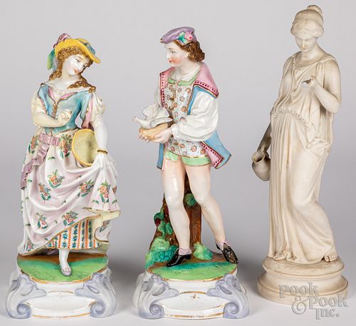 Large pair of Meissen figures, 19th c.