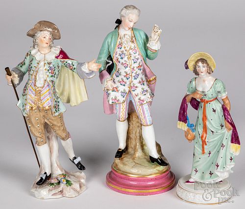 Three porcelain figures, 19th c.