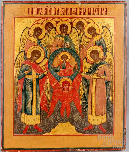 Russian icon on wood panel, 18th/19th c.,