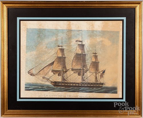 Lithograph of US 41 Gun Frigate Constitution