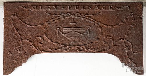 Oley Furnace cast iron stove plate, 18th c.