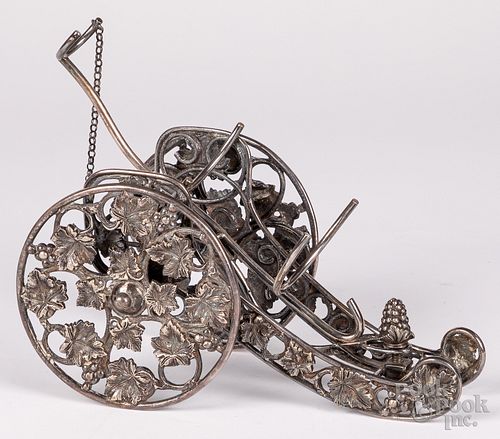 Silver plated wine chariot