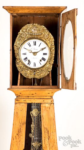 French Morbier tall case clock, 19th c.