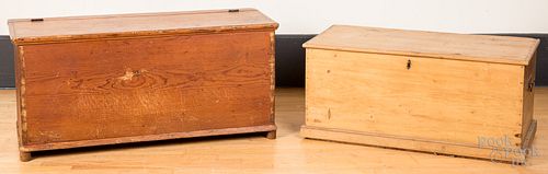 Two pine blanket chests, 19th c.