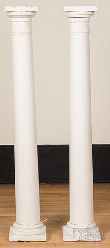 Pair of painted wood columns