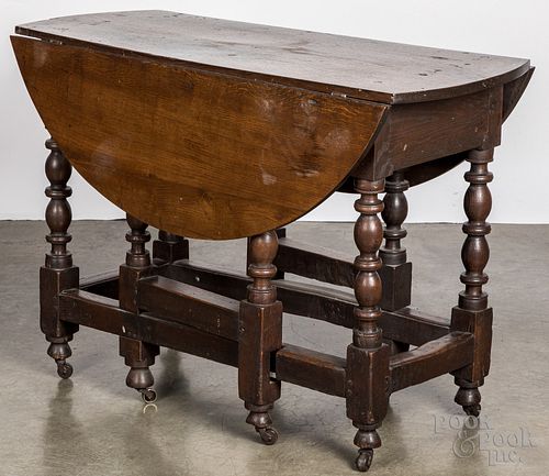 George I oak gateleg table, early 18th c.