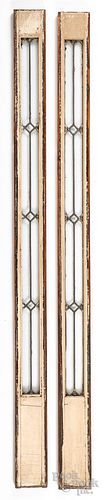 Pair of leaded glass panels, ca. 1900