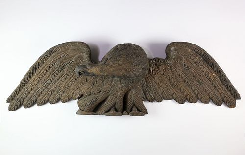 American Sternboard Carved Eagle Plaque, circa 1800