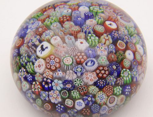 Baccarat Scattered Millefiori Silhouette Paperweight, circa 1848