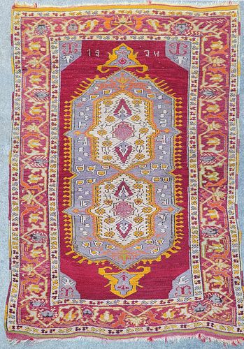 Anatolian Turkish Carpet Oriental Rug, circa 1930
