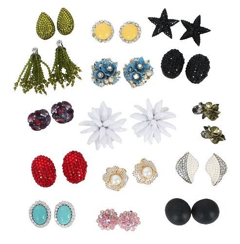 Collection of (15) Pairs of Costume Earrings