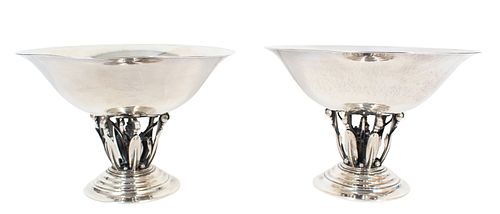 Pair of Georg Jensen Sterling Compotes, 30 OZT