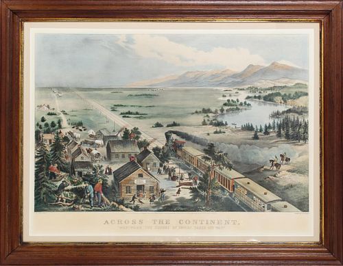 1868 Currier & Ives 'Across the Continent' Litho